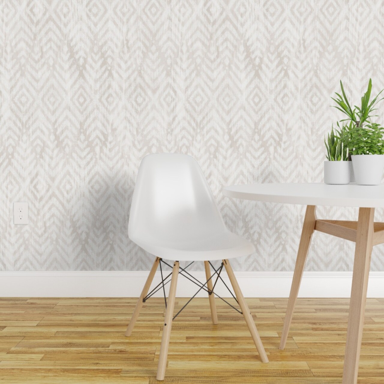 Peel & Stick Wallpaper 2FT Wide Rustic Geometric Ikat Custom Removable Wallpaper by Spoonflower